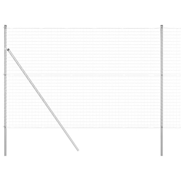 vidaXL Zaun mit Pfosten Silber 1,6 x 10 m Stahl und PVC