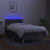vidaXL Boxspringbett mit Matratze & LED Dunkelgrau 80x200 cm Stoff