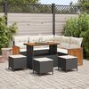vidaXL Gartensofa-set mit Kissen 9 pcs Schwarz und Creme Poly-Rattan