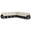 vidaXL Gartensofa-set 9 stk. Schwarz und Cremewei&szlig; Poly-Rattan