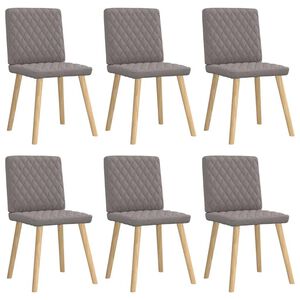 vidaXL Esszimmerst&uuml;hle 6 Stk. Taupe Stoff