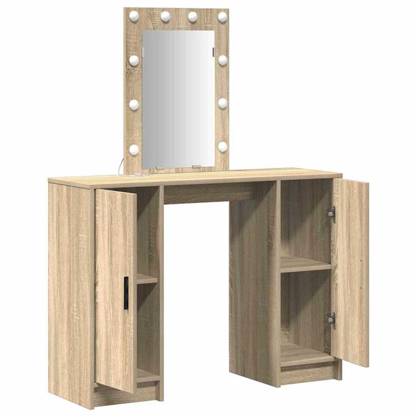 vidaXL Schminktisch mit Speicher Braun 102 x 33 x 135 cm Holzwerkstoff