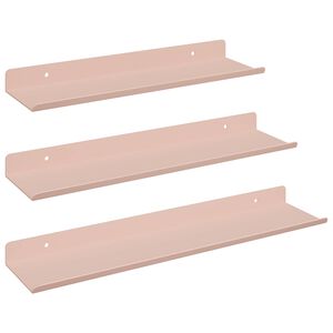vidaXL Schwebendes Regal Wandmontiert 3 pcs Rosa 40 x 9 x 2,5 cm Stahl