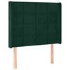 vidaXL Kopfteil mit Ohren Dunkelgr&uuml;n 83x16x118/128 cm Samt