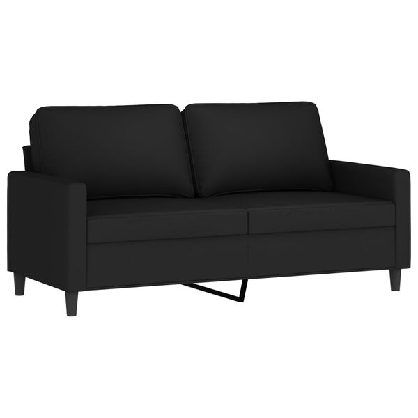 vidaXL 2-Sitzer-Sofa Schwarz 140 cm Samt