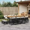 vidaXL 13-tlg. Garten-Essgruppe mit Kissen Schwarz Poly Rattan