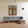 vidaXL 5-tlg. Garten-Lounge-Set mit Kissen Kiefer Massivholz