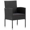 vidaXL 5-tlg. Garten-Essgruppe Poly Rattan Schwarz