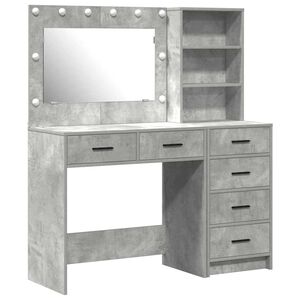 vidaXL Schminktisch mit Regal Grau 78,5 x 41 x 135 cm Holzwerkstoff