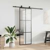 vidaXL Schiebet&uuml;r mit Beschlag Schwarz 76x205 cm ESG-Glas