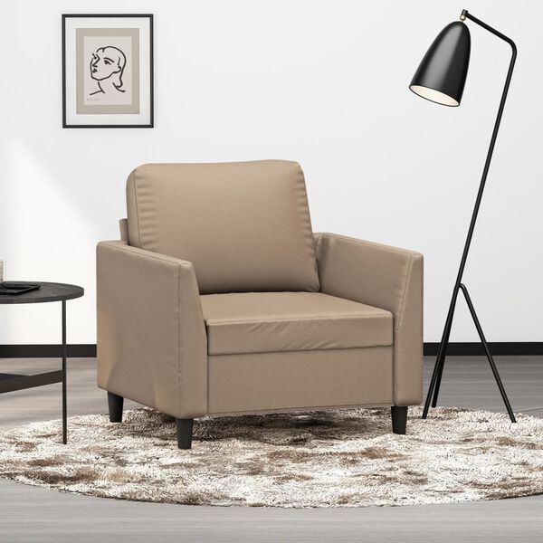 vidaXL Sessel Cappuccino-Braun 60 cm Kunstleder