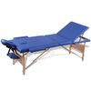 vidaXL Massagetisch mit Holzrahmen, faltbar 3 Zonen Blau