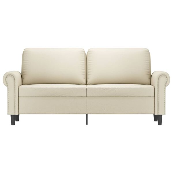 vidaXL 2-Sitzer-Sofa Creme 140 cm Kunstleder