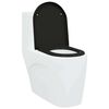 vidaXL Schnellverschluss-WC-Sitz Schwarz 46,2 x 36 x 4,3 cm Duroplast