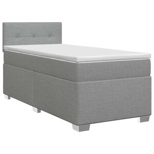 vidaXL Boxspringbett mit Matratze Hellgrau 90 x 190 cm Stoff