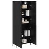 vidaXL Highboard Schwarz Eichen-Optik 69,5 x 34 x 180 cm Holzwerkstoff