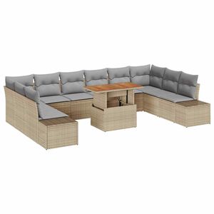 vidaXL Garten-Sofa-Set 11 Stk. Beige und Grau