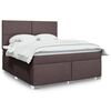 vidaXL Boxspringbett mit Matratze Dunkelbraun 180x200 cm Stoff