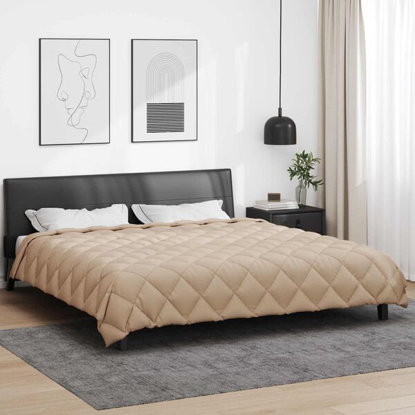 vidaXL Winterbettdecke Taupe 240 x 260 cm Mikrofaser