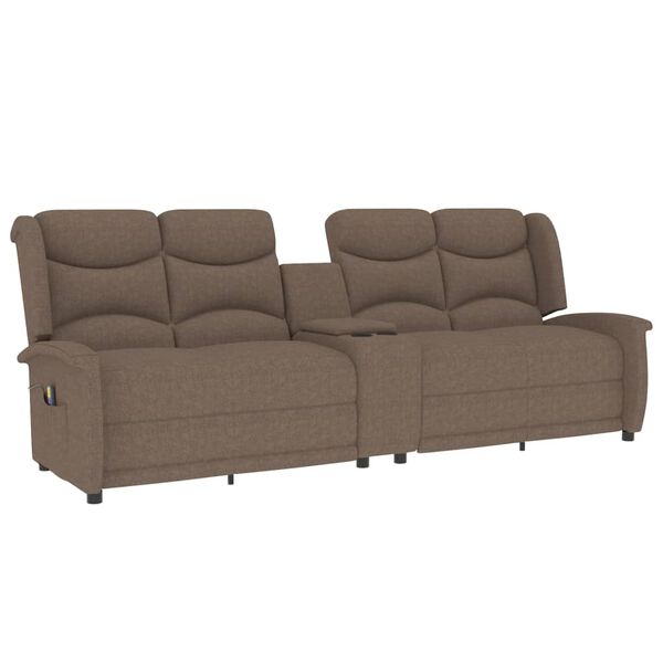 vidaXL 4-Sitzer Massagesessel mit Getr&auml;nkehalter Taupe