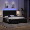 vidaXL Ottoman-Bett mit Matratzen & LEDs Schwarz 180x200 cm Samt