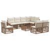 vidaXL Gartensofa-set Verstellbar 9 pcs Beige Poly-Rattan