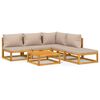 vidaXL 6-tlg. Garten-Lounge-Set mit Taupe Kissen Massivholz