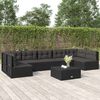 vidaXL 7-tlg. Garten-Lounge-Set mit Kissen Schwarz Poly Rattan