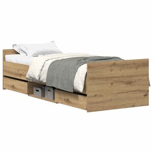 vidaXL Bettgestell ohne Matratze Artisan-Eiche 100x200cm Holzwerkstoff