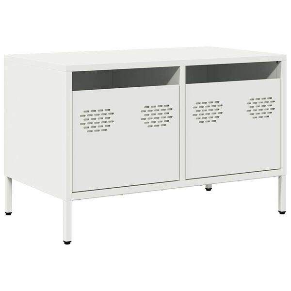 vidaXL TV-Schrank Wei&szlig; 68x39x43,5 cm Kaltgewalzter Stahl