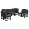 vidaXL Outdoor-Sofagarnitur Schwarz Polyester