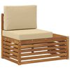 vidaXL Outdoor-Sofagarnitur mit Kissen 4 St&uuml;ck Natur und Beige