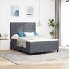 vidaXL LED Boxspringbett mit Matratze Dunkelgrau 140 x 190 cm Stoff