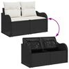 vidaXL Garten-Sofa-Set mit Kissen mit Kissen 8 pcs Schwarz Poly Rattan