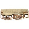 vidaXL Outdoor-Sofagarnitur mit Kissen 7 pcs Natur und Beige