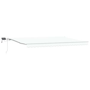 vidaXL Ausziehbare Markise Wei&szlig; 500 x 350 cm Stoff und Aluminium