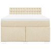 vidaXL Boxspringbett mit Matratze Creme 140x190 cm Stoff