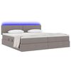 vidaXL Bett mit Stauraum und LED mit Matratze Taupe 200 x 200 cm Stoff
