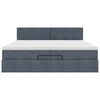 vidaXL Ottoman-Bett mit Matratze Dunkelgrau 200x200 cm Samt