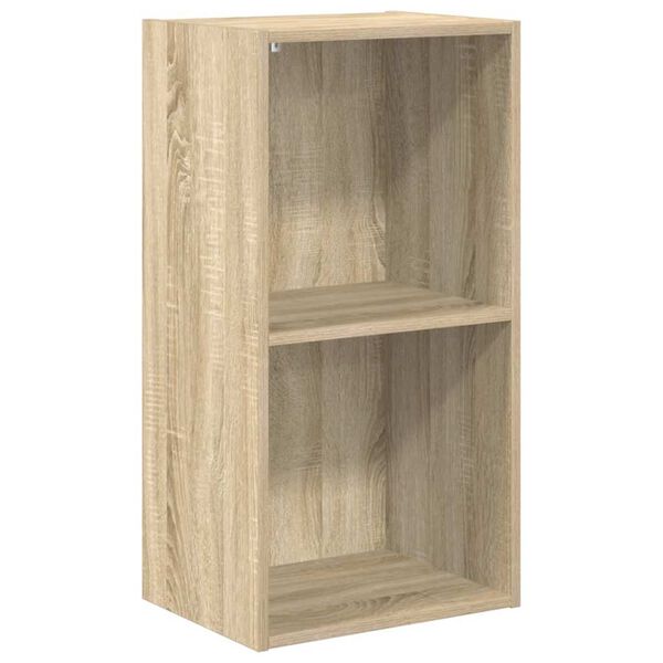 vidaXL B&uuml;cherregal 2 F&auml;cher Sonoma-Eiche 40x30x76,5 cm Holzwerkstoff