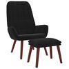 vidaXL Relaxsessel mit Hocker Schwarz Samt