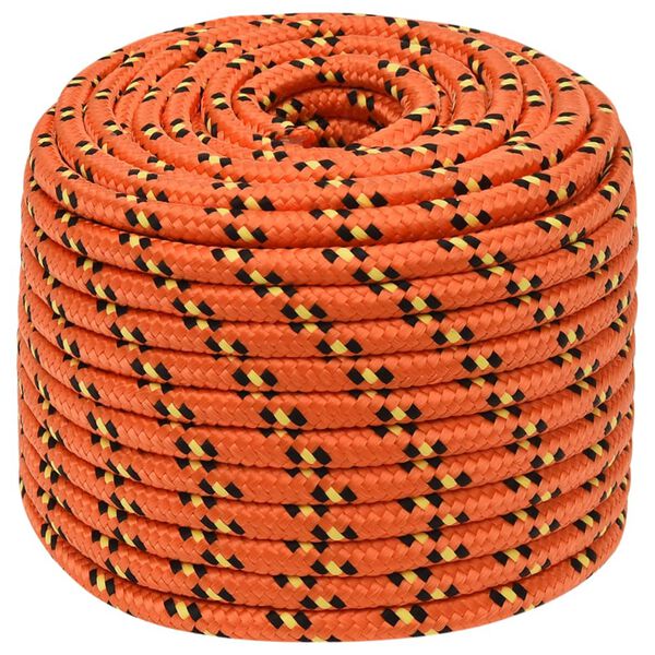 vidaXL Bootsseil Orange 12 mm 50 m Polypropylen