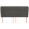 vidaXL Kopfteil mit Ohren Dunkelgrau 183x23x118/128 cm Samt
