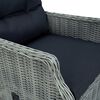 vidaXL 3-tlg. Garten-Lounge-Set mit Auflagen Poly Rattan Hellgrau