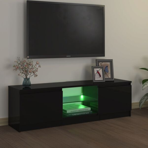 vidaXL TV-Schrank mit LED-Leuchten Schwarz 120x30x36 cm