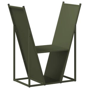 vidaXL Brennholzregal Olivgr&uuml;n 69,5x35x81 cm Kaltgewalzter Stahl