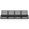 vidaXL Outdoor-Sofa 4-Sitzer Schwarz Massivholz Kiefer