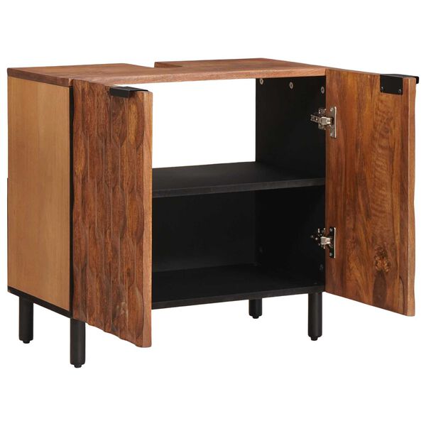 vidaXL Waschbeckenschrank Braun 62 x 33 x 58 cm Massivholz Mango