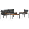 vidaXL Gartenm&ouml;bel-Set 4 pcs Dunkelgrau Poly-Rattan
