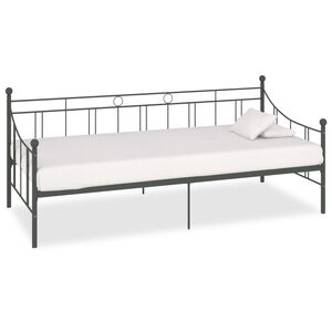 vidaXL Tagesbett-Rahmen Grau Metall 90&times;200 cm
